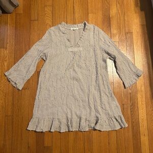 Indigo Soul Women’s Tan Flowy V Neck Mini Dress Size XL